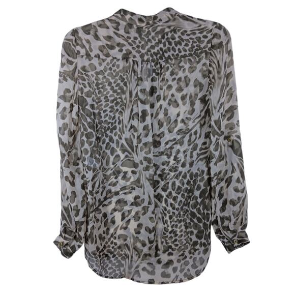 Diane Von Furstenberg Silk Leopard Print Button Down Shirt size 0 - Picture 2 of 10